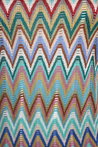 Green Multi Zig Zag Knitted Long Sleeve Top