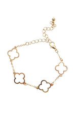 Gold Cut Out Clover Bracelet