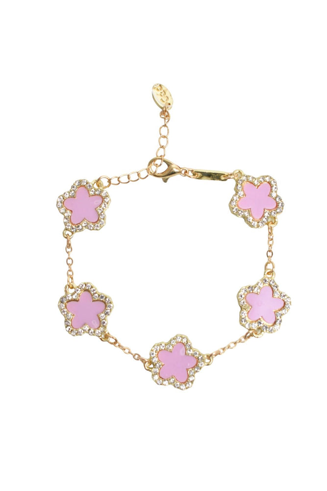 Pink & Gold Clover Bracelet