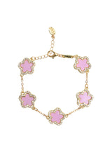 Pink & Gold Clover Bracelet