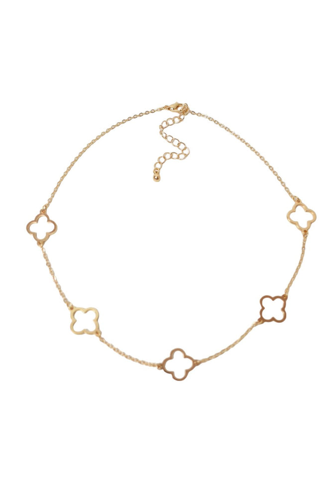 Gold Cut Out Clover Necklace