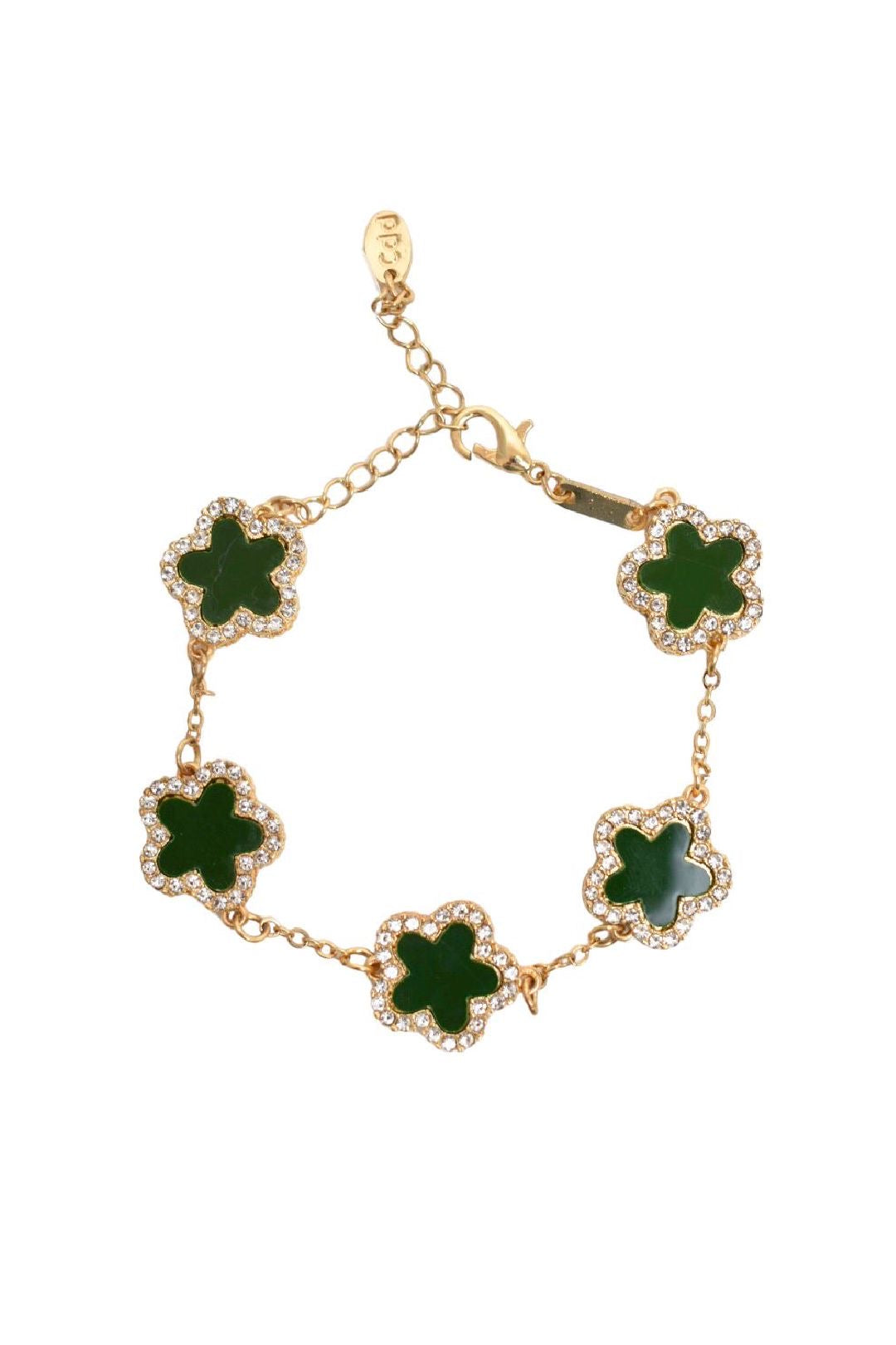 Green & Gold Clover Bracelet