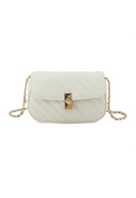 White Quilted Stripe Cross Body Bag