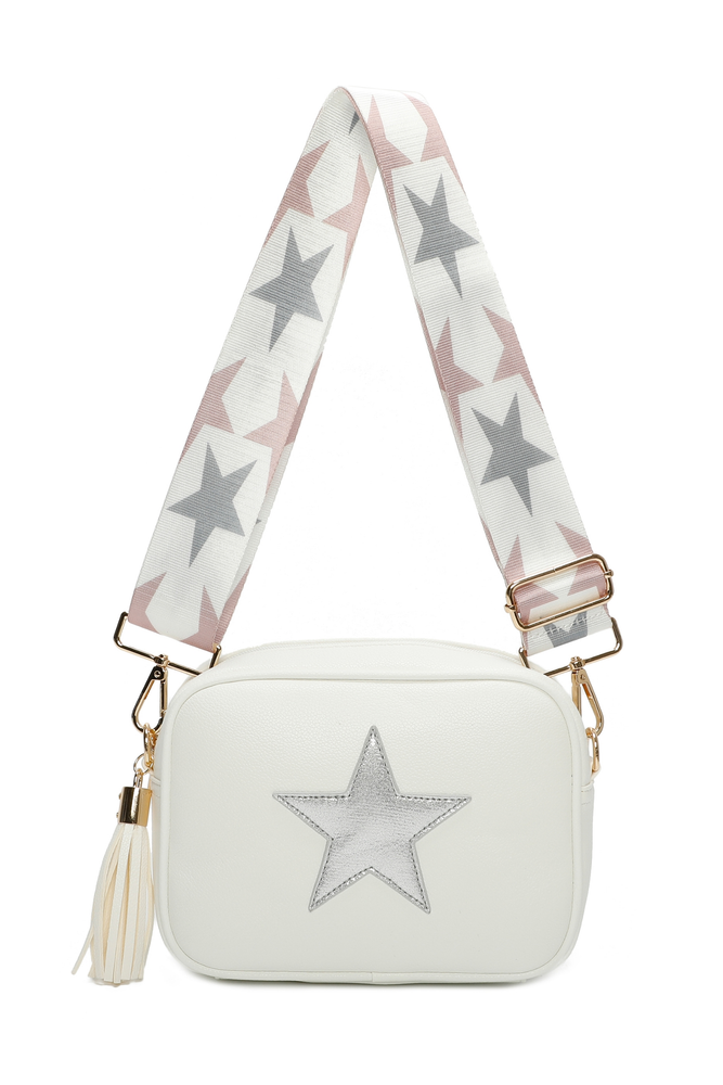 White Star Strap Cross Body Bag