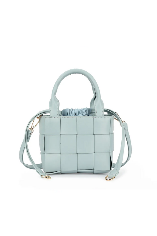 Baby Blue Woven Mini Grab Bag