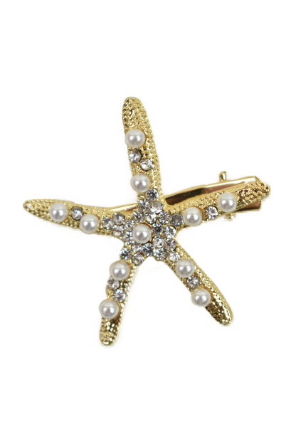 Gold Diamante Starfish Hairslide 1