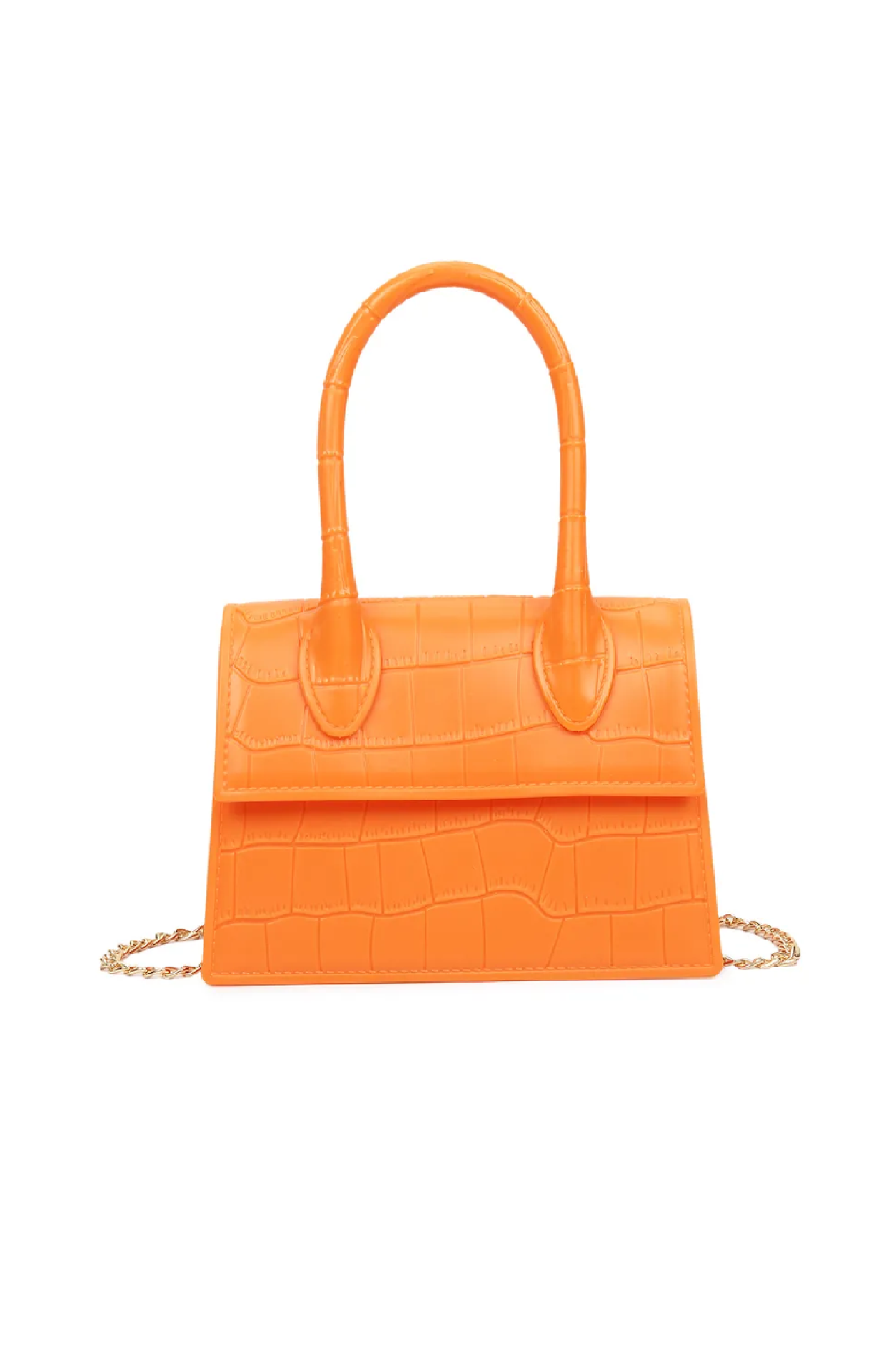 Orange Mock Croc Jelly Cross Body Bag