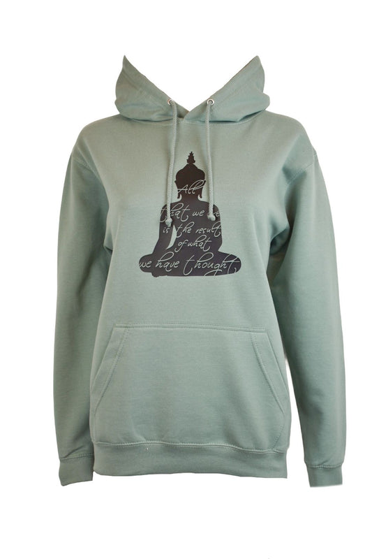 Womens Green Buddha Thoughts Hoodie