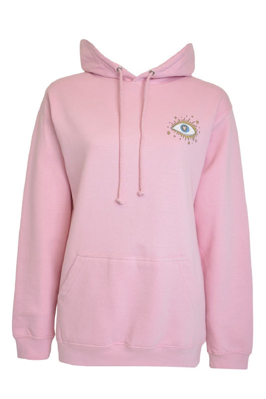 Womens Pink Starry Eye Hoodie