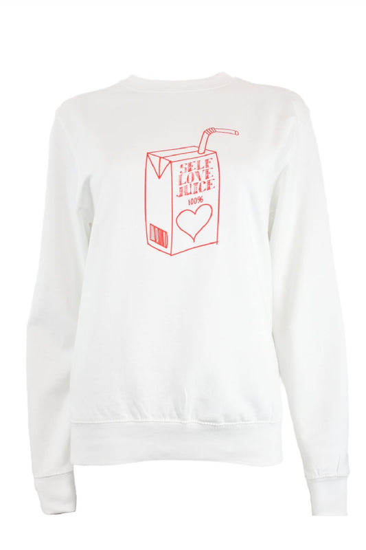 Womens White Self Love Juice Sweatshirt