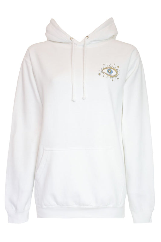 Womens White Starry Eye Hoodie