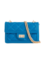 Royal Blue Quilted Mini Cross Body Bag