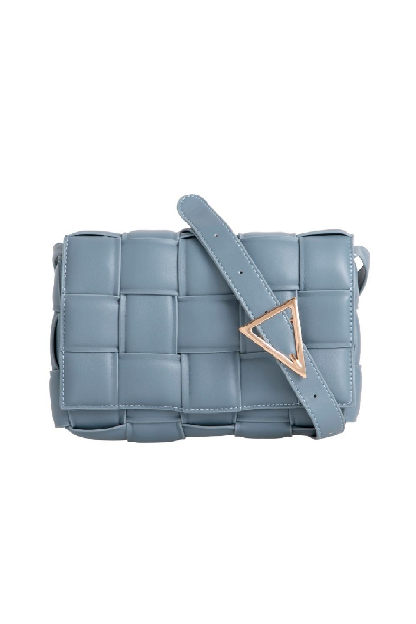 Dusky Blue Woven Cross Body Bag