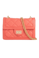 Coral Quilted Mini Cross Body Bag