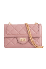 Dusky Pink Quilted Mini Cross Body Bag