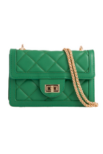 Green Quilted Mini Cross Body Bag