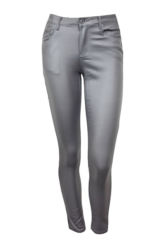Grey Faux Leather Uplift Jeans