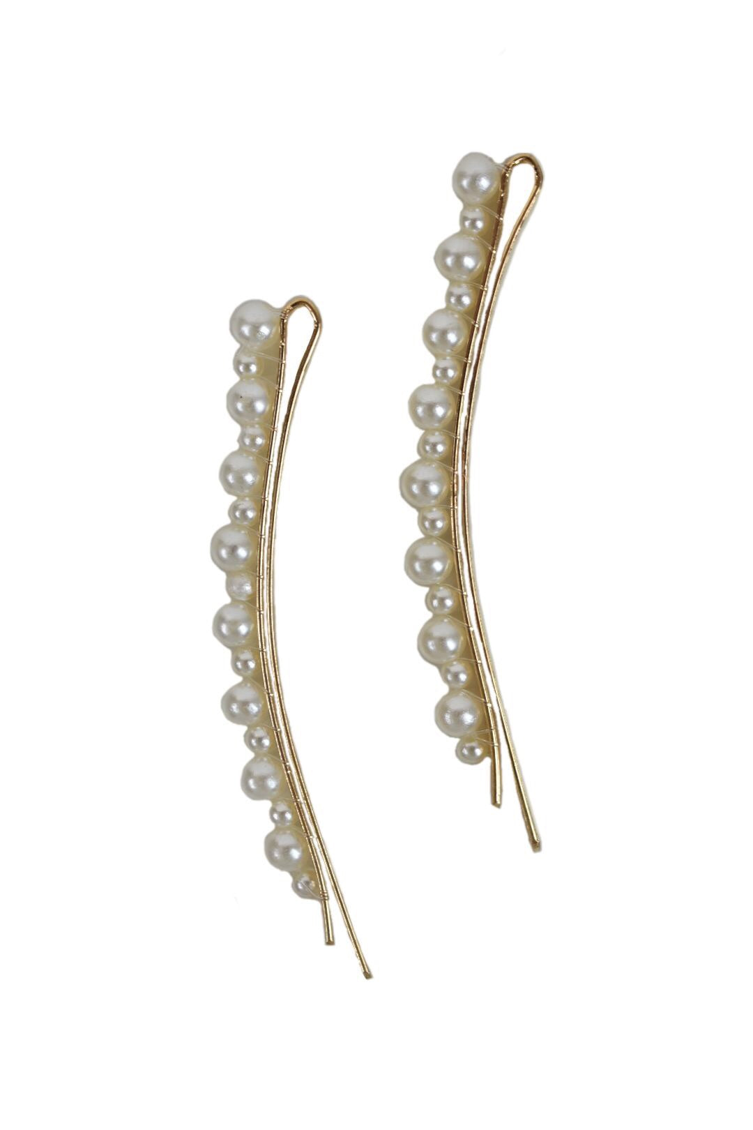 Gold Pearl Hairslide Set