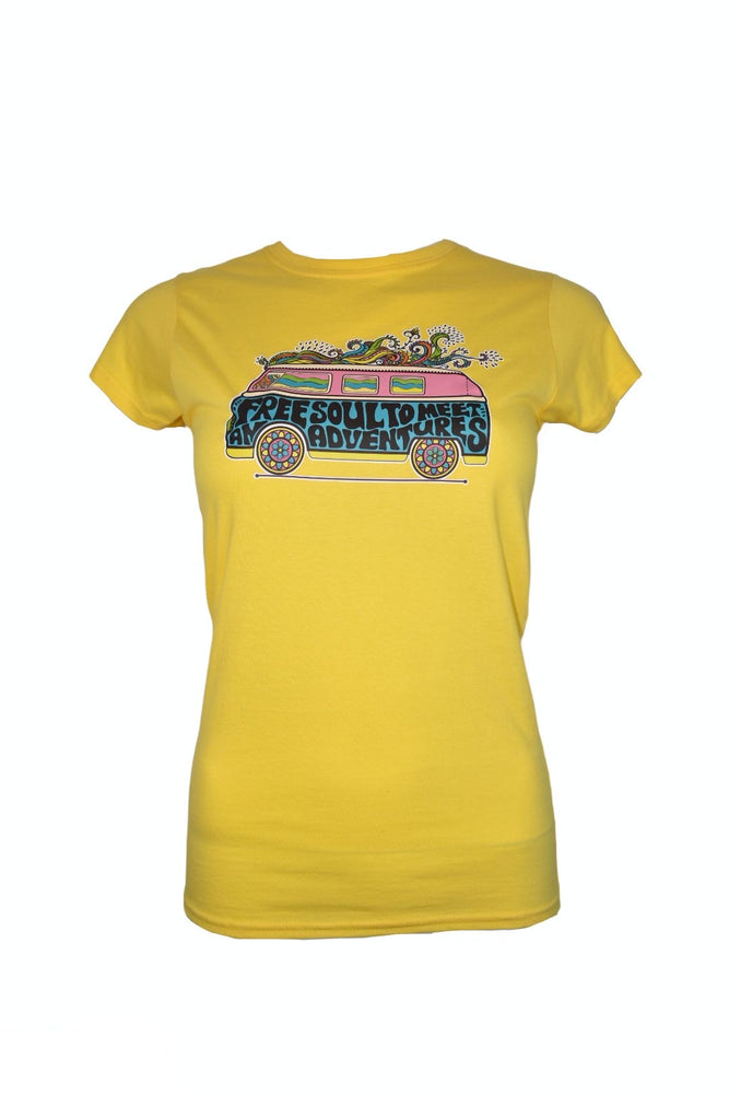 Yellow Fitted "Campervan" T-Shirt