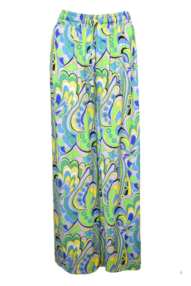 Green Psychedelic Wide Leg Trousers