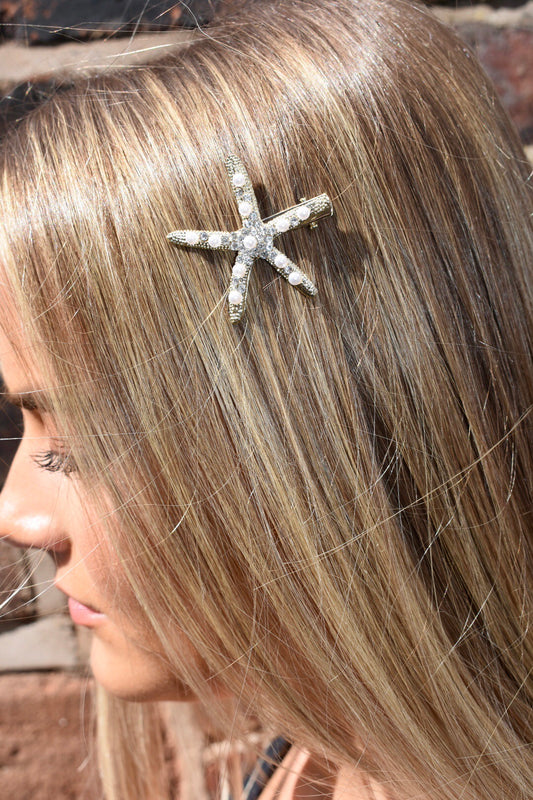 Gold Diamante Starfish Hairslide