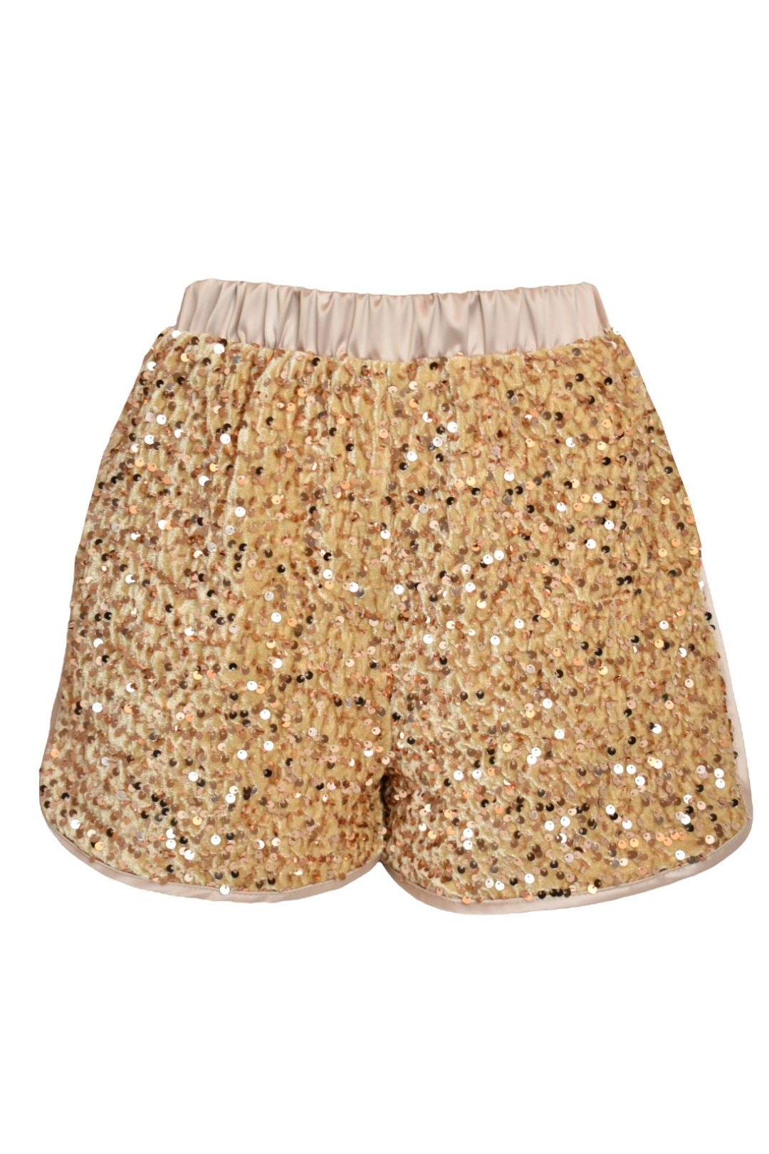 Gold Sequin Runner Shorts