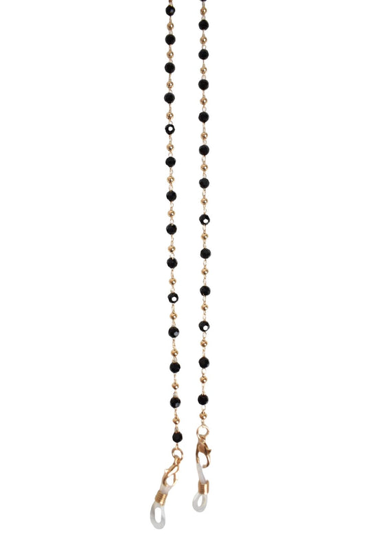 Black & Gold Beaded Sunglasses Chain