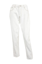 White Contrast Stitch Mom Jeans