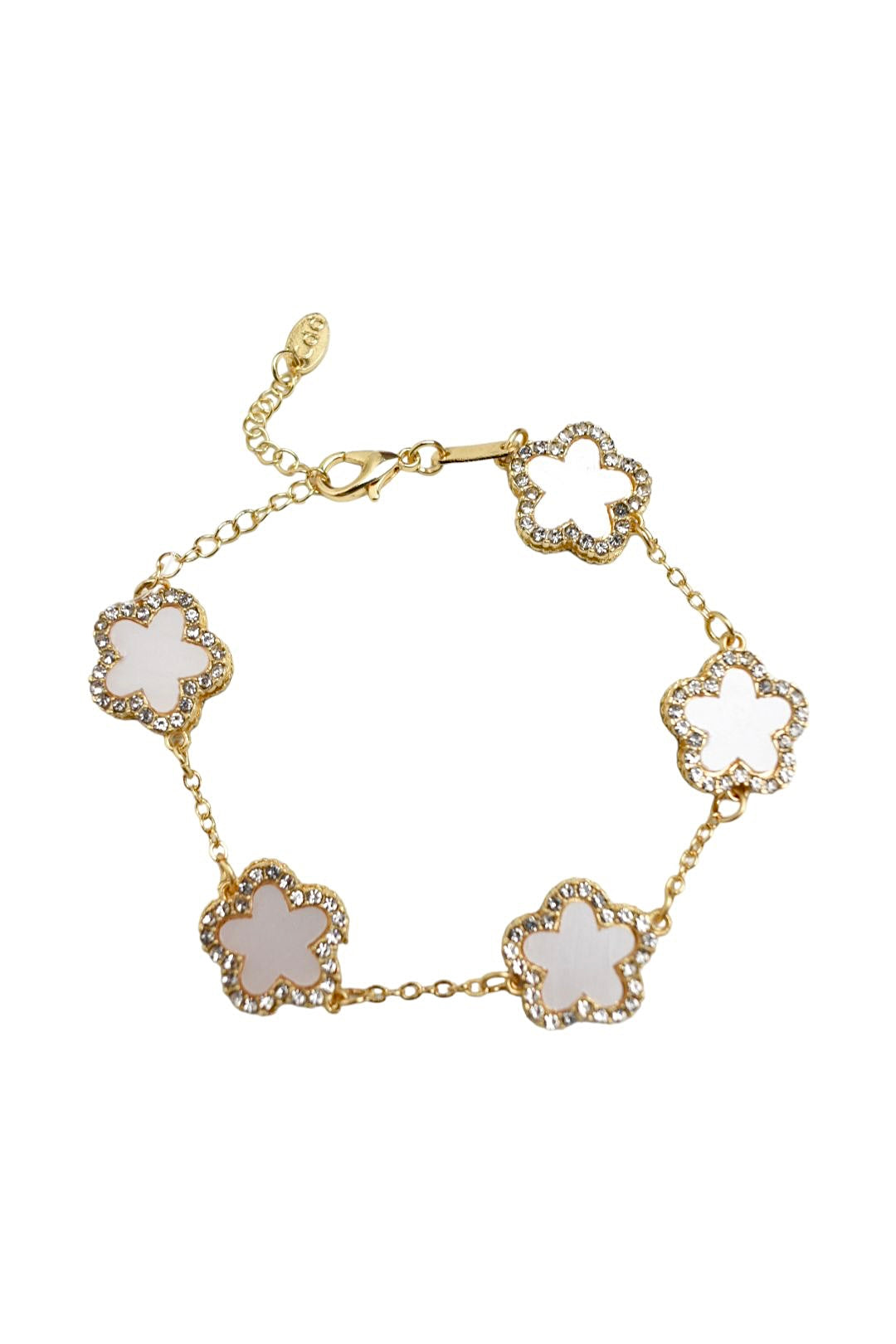 White & Gold Clover Bracelet