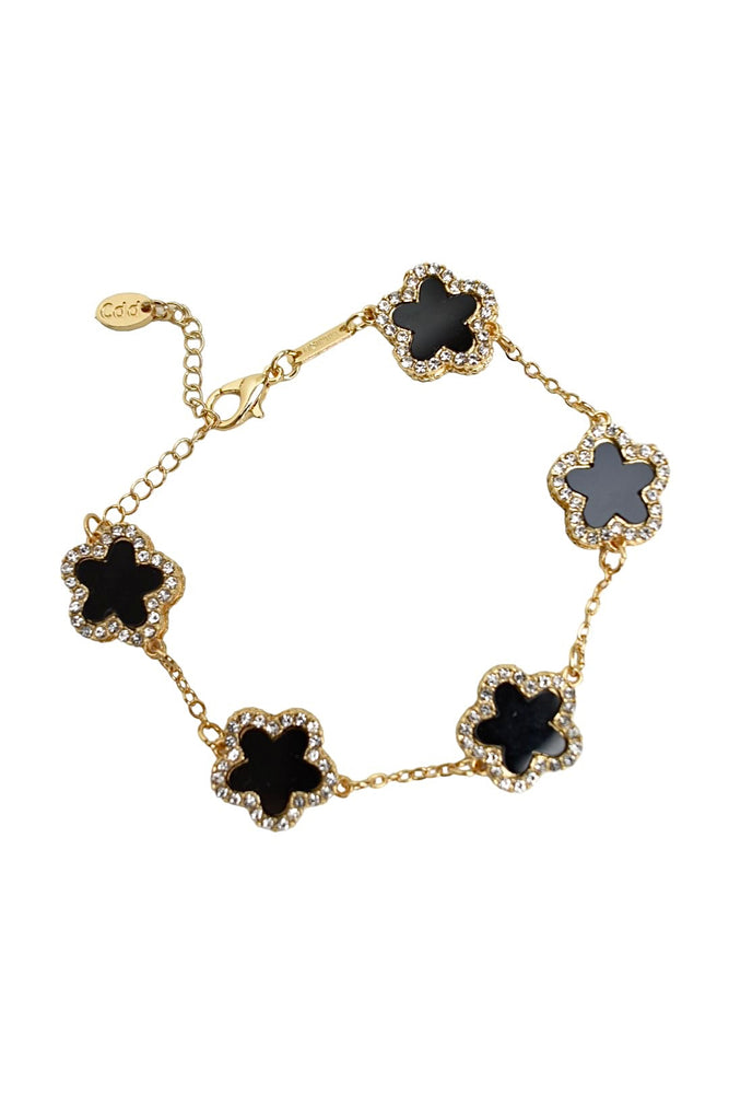 Black & Gold Clover Bracelet