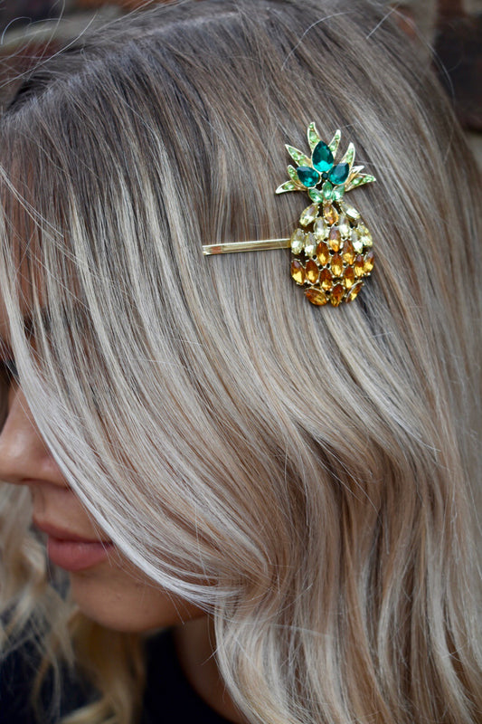 Pineapple Jewelled Hairslide