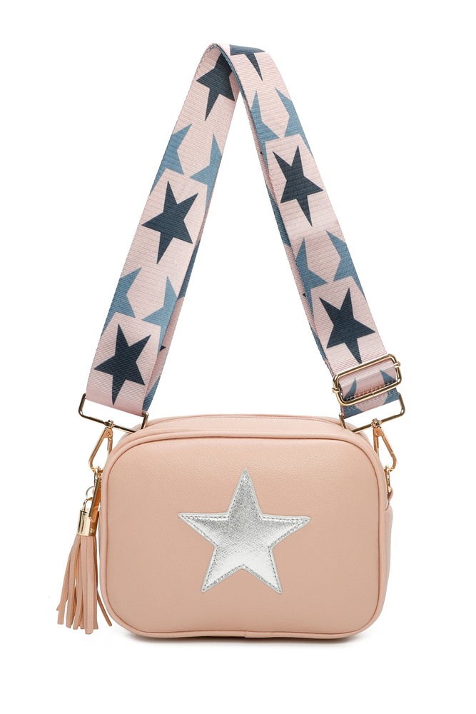 Pink Star Strap Cross Body Bag