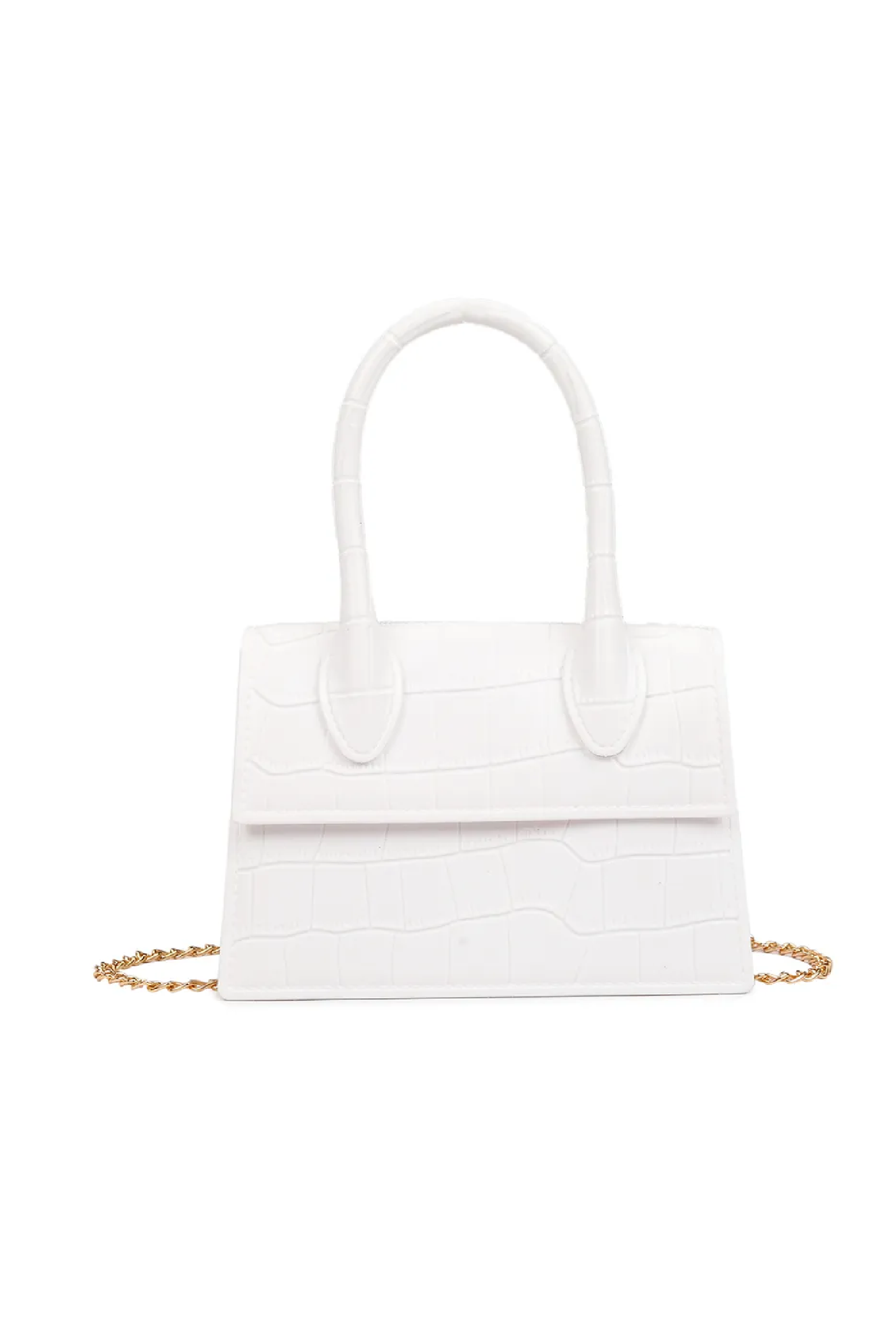 White Mock Croc Jelly Cross Body Bag